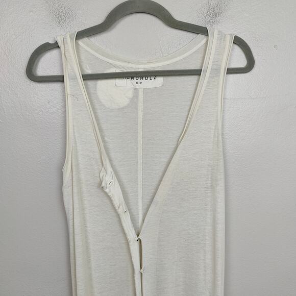 Rundholz Dip Jumpsuit Size Small White Cotton Harem NASA Gauze Button Front - Picture 3 of 13